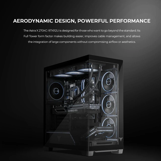 Alt view image 7 of 7 - Yeyian Astra X Gaming Desktop - Core Ultra 7 270K Plus, 9070 XT, 32GB DDR5 6000MHz, 2TB SSD - AI-Ready Tower - SKU YPI-AX270KC-97XR2U.