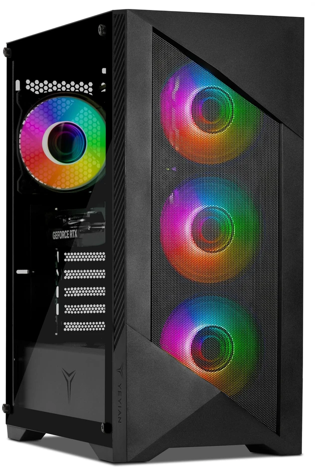 Alt view image 2 of 7 - YEYIAN Edge Gaming PC i5-14400F RTX 5060 Ti 32GB DDR5 1TB SSD - YPI-ED44F0C-56T1U