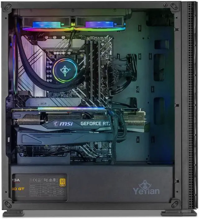 Alt view image 3 of 7 - YEYIAN YARI X13-01 Gaming PC Desktop INTEL Core i7 13700KF, NVIDIA RTX 3070 Ti, 1TB NVMe SSD, 16GB DDR5 5600, 850W Gold PSU, 240mm AIO, AC Wi-Fi, Window 11 Home 64-bit