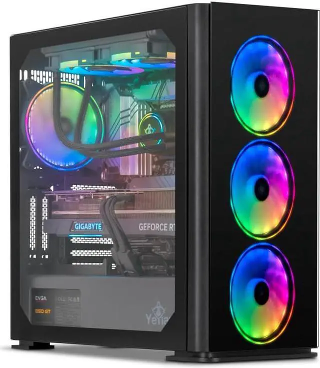 Main image of YEYIAN Yari II 27F0B-47T1U High-Performance Gaming PC Desktop INTEL Core i7 12700F 2.1GHz, NVIDIA RTX 4070 Ti,1TB NVME SSD, 16GB DDR4 RAM 3200, 850W GOLD PSU, 240mm AIO, AC Wi-Fi, Win 11 Home 64-bit