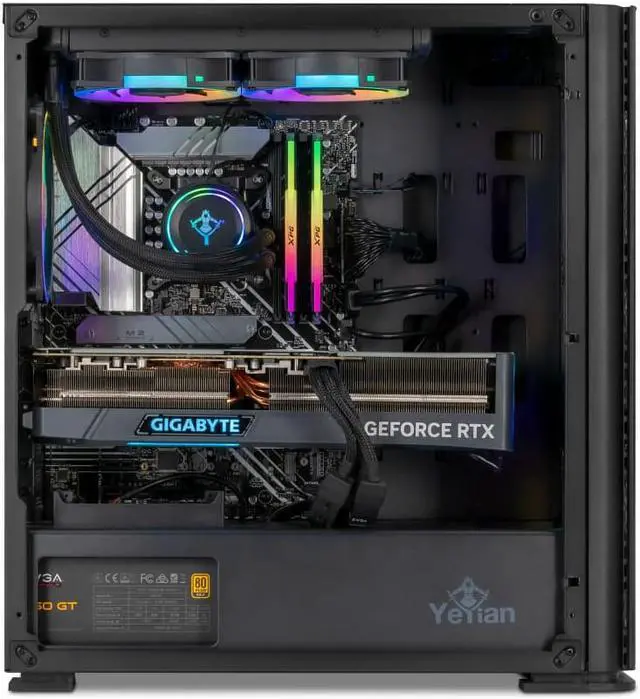 Alt view image 2 of 5 - YEYIAN Yari II 27F0B-47T1U High-Performance Gaming PC Desktop INTEL Core i7 12700F 2.1GHz, NVIDIA RTX 4070 Ti,1TB NVME SSD, 16GB DDR4 RAM 3200, 850W GOLD PSU, 240mm AIO, AC Wi-Fi, Win 11 Home 64-bit