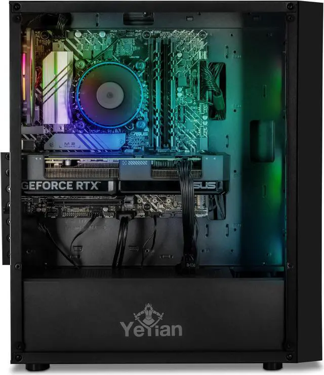 Alt view image 4 of 6 - YEYIAN YUMI Gaming PC Desktop INTEL Core i5 12400F, NVIDIA RTX 3060TI, 1TB NVMe SSD, 16GB DDR4 3200, 650W 80+ Gold PSU, 3+1 ARGB Fans, AC Wi-Fi, Window 11 64bit -YPI-YU24F0B-36T1U