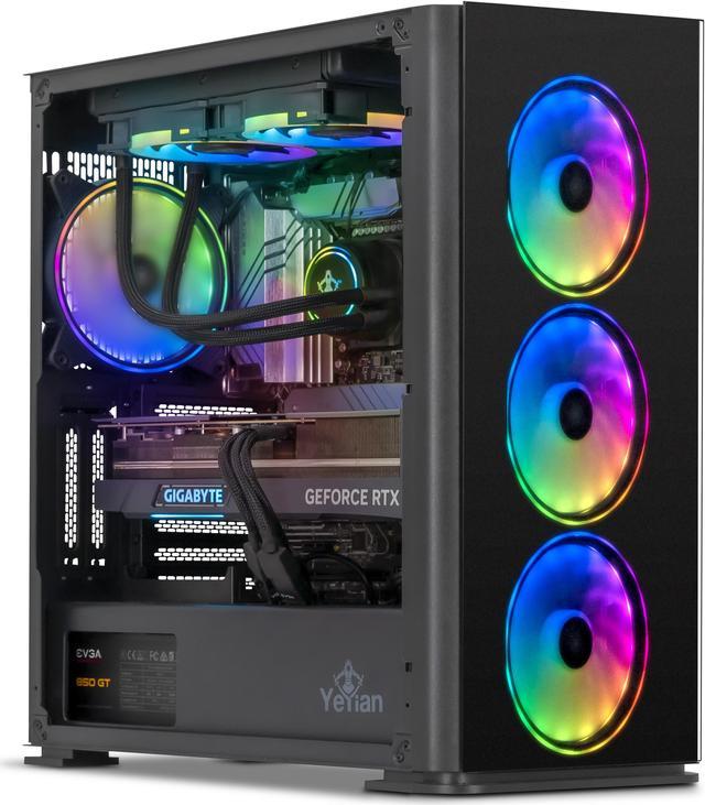 YEYIAN Shoge Gaming PC Desktop INTEL Core i5 13400F, RTX 4070, 1TB NVMe  SSD, 16GB DDR4 3200, 650W Gold PSU, 120mm AIO, AC Wi-Fi, Window 11 64bit