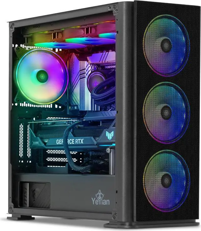 Main image of YEYIAN ODACHI Gaming PC Desktop INTEL 14th Gen CPU Core i9 14900KF, RTX 4070 Ti, 1TB NVMe SSD, 32GB DDR5 5600 MHz, 850W Gold + PSU, 360mm AIO, AC Wi-Fi, Window 11 64bit -YPI-OD49KFC-47T1U