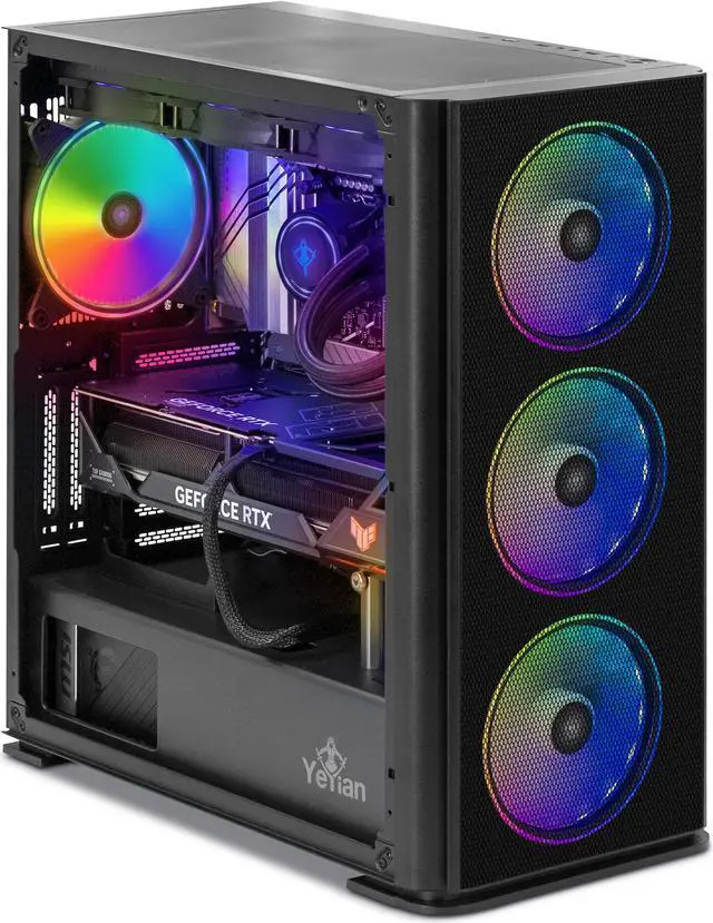 Alt view image 4 of 6 - YEYIAN ODACHI Gaming PC Desktop INTEL 14th Gen CPU Core i9 14900KF, RTX 4070 Ti, 1TB NVMe SSD, 32GB DDR5 5600 MHz, 850W Gold + PSU, 360mm AIO, AC Wi-Fi, Window 11 64bit -YPI-OD49KFC-47T1U