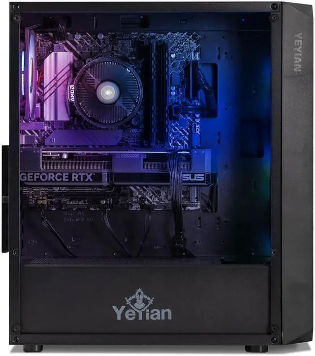 Alt view image 4 of 7 - Yeyian Tanto Gaming PC Desktop INTEL Core i5 12400F, Nvidia RTX 4060, 1TB NVMe SSD, 16GB DDR4 3200, 650W Gold PSU, AC Wi-Fi, Window 11 64bit-YPI-TA24F0B-4601U