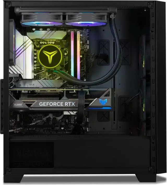 Alt view image 3 of 7 - YEYIAN Gaming Desktop PC Phoenix - Glass INTEL Core i7 13700F RTX 4070 SUPER- AI Accelerated Performance 1TB SSD 16GB DDR5 240mm AIO 650W Gold PSU, AC Wi-FI, Windows 11 64bit- YPI-PG37F0B-47S1U
