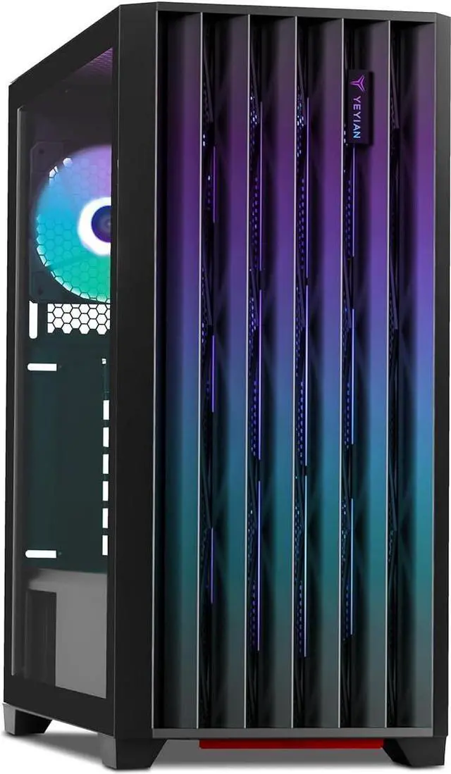Alt view image 2 of 7 - YEYIAN Gaming Computer PC Case Phoenix Glass, ATX Mid Tower, Up to 360mm Liquid Cooling 9 ARGB Fans with 4 PWM, Tempered Glass Side Panel,USB 3.2 I/O Port,M-ATX ITX ATX for Gaming,Black-YCM-APPHO-01