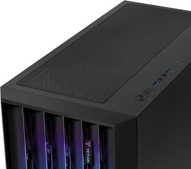 Alt view image 6 of 7 - YEYIAN Gaming Computer PC Case Phoenix Glass, ATX Mid Tower, Up to 360mm Liquid Cooling 9 ARGB Fans with 4 PWM, Tempered Glass Side Panel,USB 3.2 I/O Port,M-ATX ITX ATX for Gaming,Black-YCM-APPHO-01