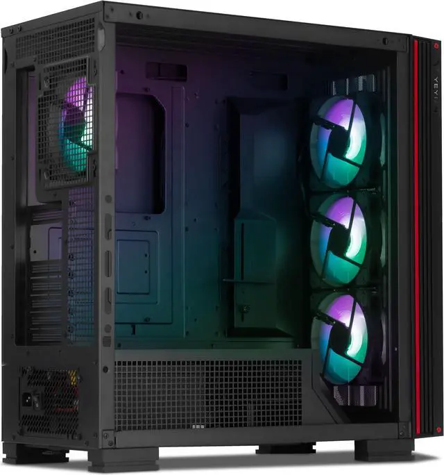 Alt view image 4 of 7 - YEYIAN Gaming PC Mirage X Full Tower with tempered glass 1.0mm metal chassis up to 420mm liquid cooling - YcF-EPMIR-X1