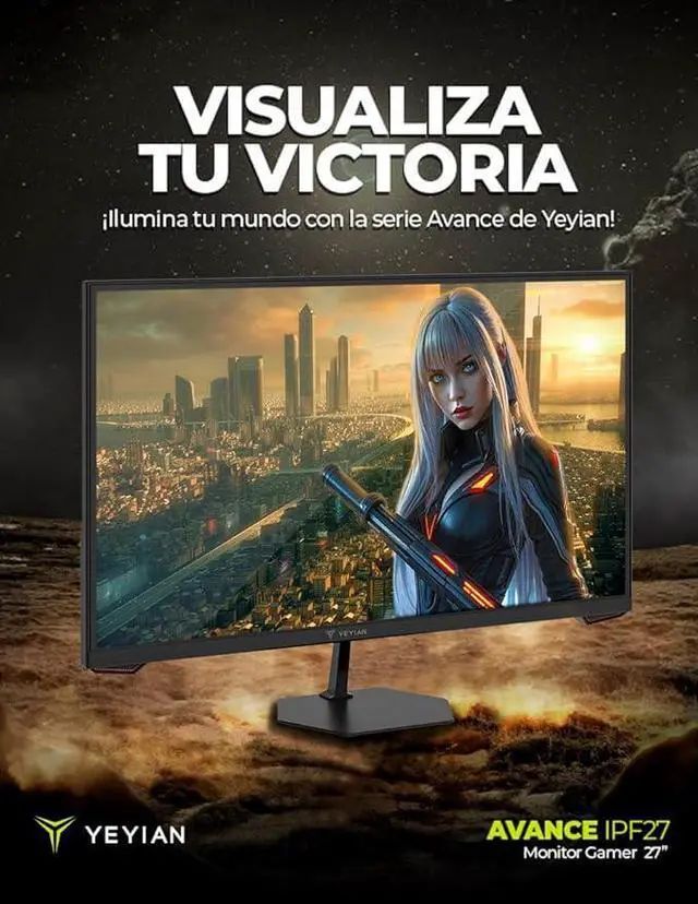 Alt view image 2 of 7 - YEYIAN 27 inch Gaming Monitor 1080P FHD 180Hz 1ms, 16:9 Flat IPS Ultra-Slim Panel, 97% sRGB 1000:1 Contrast Ratio 178° View Angle, HDR 10, HDMI 2.0, Freesync & G-Sync Support, Tilt Adjust