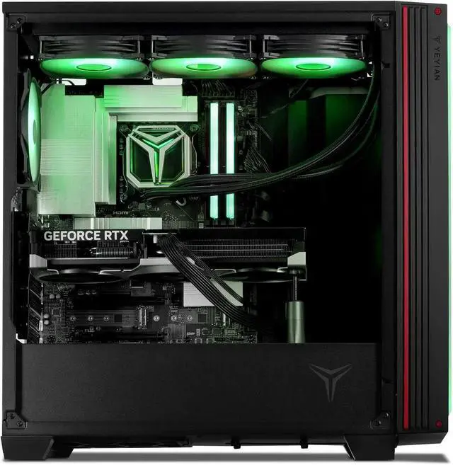 Alt view image 3 of 6 - YEYIAN Gaming PC MIRAGE -S AMD Ryzen 7 7800X3D NVIDIA GeForce RTX 5080 32GB DDR5 6000MHz RGB 2TB SSD NVMe 360mm AIO 1000W Platinum PSU - Windows 11 Home - YPA-MS780DC-5801N