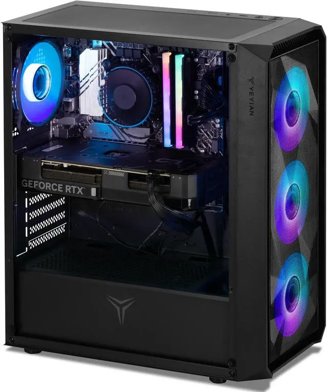 Alt view image 3 of 6 - YEYIAN TANTO Gaming PC INTEL i5 14400F NVIDIA GeForce RTX 5060 Ti DDR5 32GB 6000MHz 1TB SSD 650W PSU Windows 11 Home - YPI-TA44F0C-56T1N