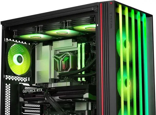 Alt view image 7 of 7 - YEYIAN Gaming PC MIRAGE -S AMD RYZEN 7 7800X3D GeForce RTX 5090 2TB SSD 32GB 6000MHz RGB 360mm AIO 1000W PSU Windows 11 Home - YPA-MS780DC-5901N