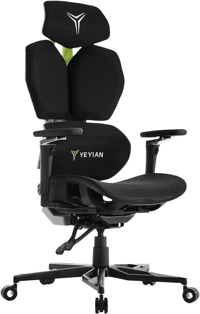 Alt view image 2 of 7 - YEYIAN Ergonomic Gaming Chair. Lumbar Support, Adjustable Seat Height, Adjustable Armrests. YAR-GAOME-M1