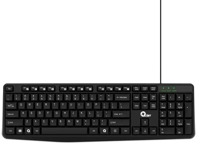 Alt view image 4 of 7 - Qian Wired Keyboard and Mouse Kit. Model: QKX-20603EN