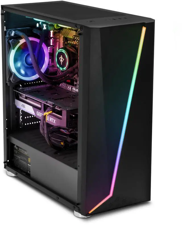Alt view image 4 of 5 - YEYIAN Gaming PC. Intel Core i5 12600F, Nvidia GeForce RTX 3060 Ti, 120mm AIO Liquid Cooler, 1TB NVMe SSD, 16GB DDR4, 650W 80+ GOLD, Windows 11 Home. Model YPI-KU26KFB-36T1U