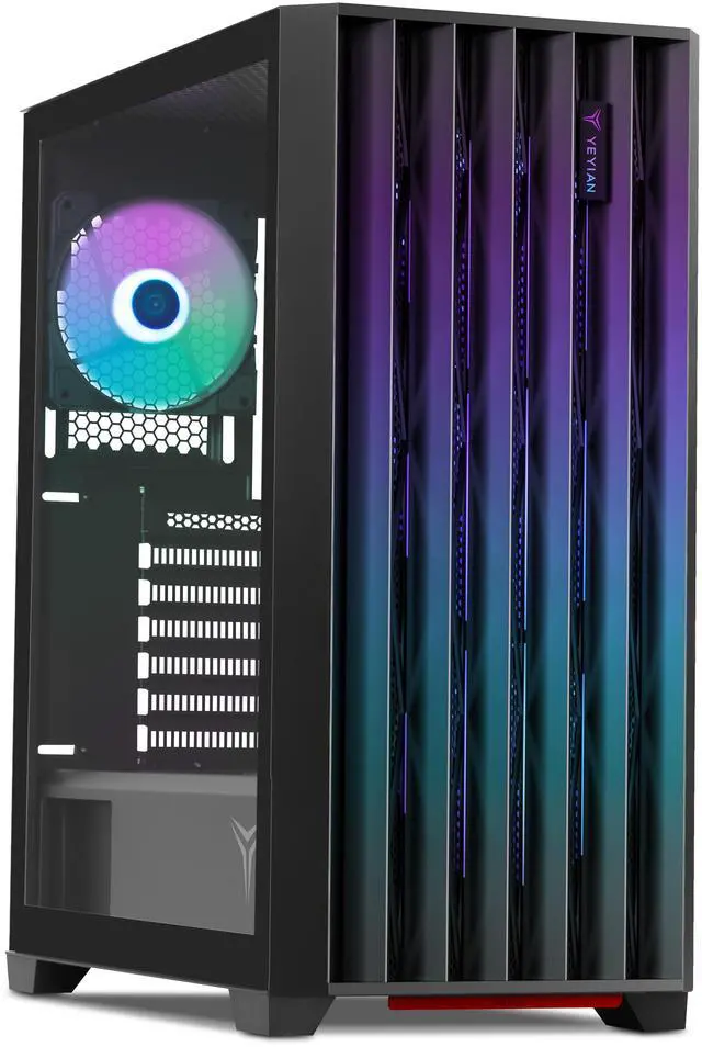 Main image of Yeyian PC Case. ATX Mid Tower, Tempered Glass, 4 ARGB Fans Included. YCM-APPHO-01FA
