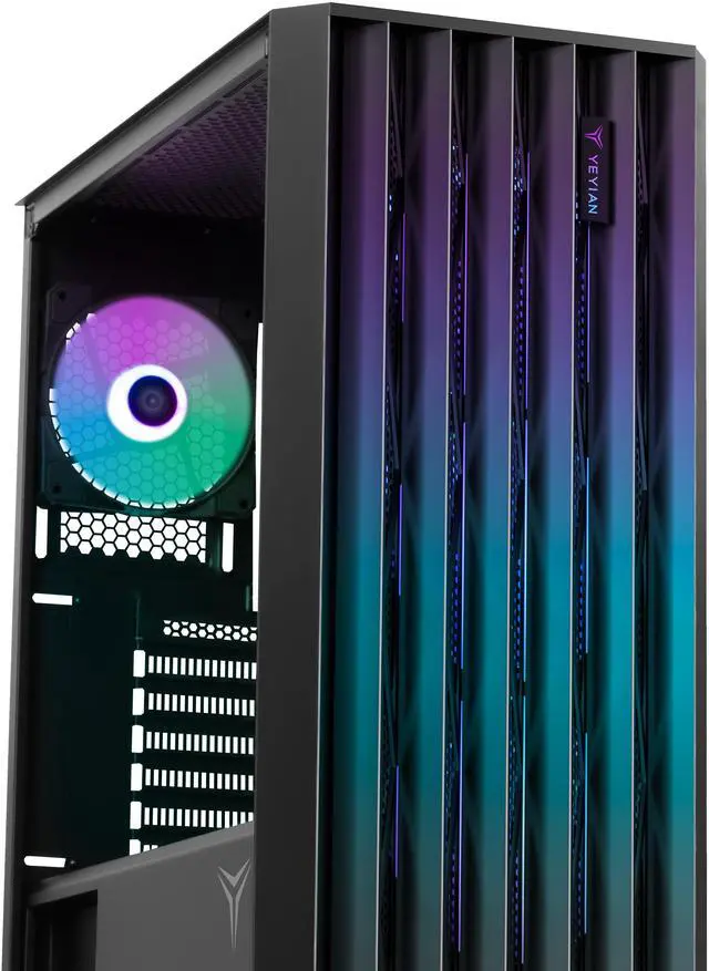 Alt view image 3 of 5 - Yeyian PC Case. ATX Mid Tower, Tempered Glass, 4 ARGB Fans Included. YCM-APPHO-01FA