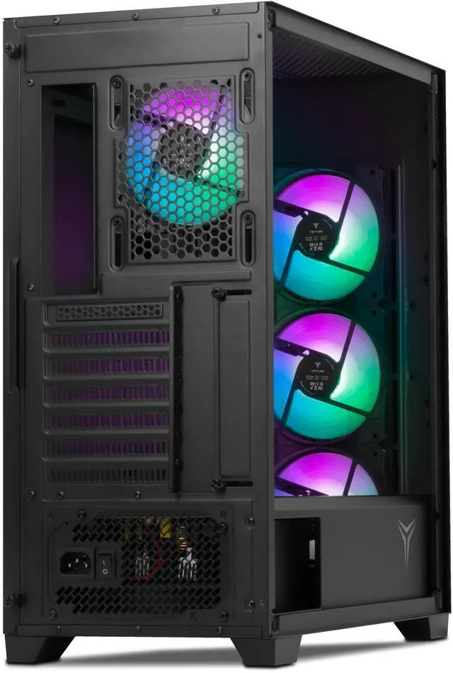 Alt view image 5 of 5 - Yeyian PC Case. ATX Mid Tower, Tempered Glass, 4 ARGB Fans Included. YCM-APPHO-01FA