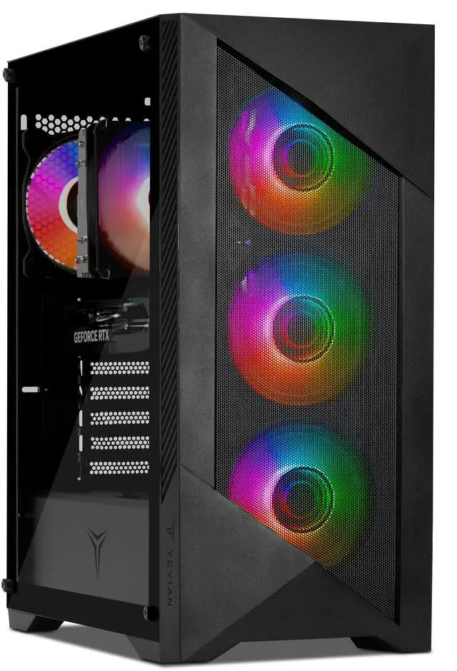 Main image of YEYIAN Gaming PC. AMD Ryzen 7 8700F 5.0 GHZ, NVIDIA RTX 5060 Ti, 1TB NVMe, 32GB DDR5, 650W 80+ GOLD, Windows 11 Home. Model YPA-ED87F0C-56T1U