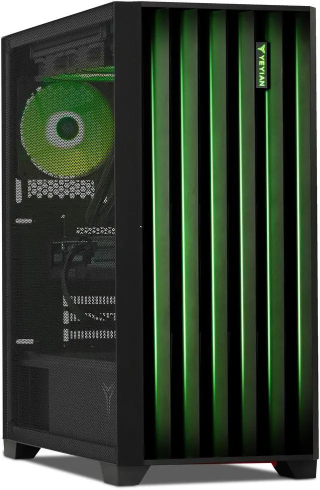 Main image of YEYIAN Gaming PC. AMD Ryzen 7 7800X3D 5.0 GHZ, NVIDIA RTX 5070, 1TB NVMe, 32GB DDR5, 650W 80+ GOLD, Windows 11 Home. Model YPA-PM780DC-5701U