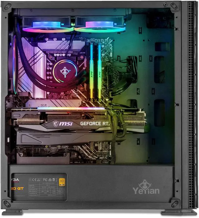 Alt view image 4 of 6 - YEYIAN Gaming PC. Intel Core i7 13700KF, NVIDIA RTX 3070 Ti, 240mm AIO, 1 TB NVMe, 32GB DDR5 , 850W 80+ GOLD, Windows 11 Home. Model YPI-YARX13-02