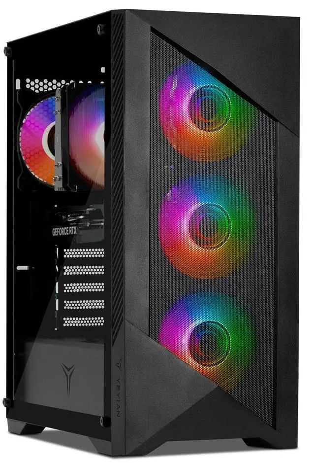 Yeyian Edge Gaming Desktop  Core Ultra 5 225F, GeForce RTX 5060, 32GB DDR5 6000MHz, 2TB SSD  AIReady HighAirflow Tower with Performance Air Cooling  SKU YPI-ED225FC-560P2U