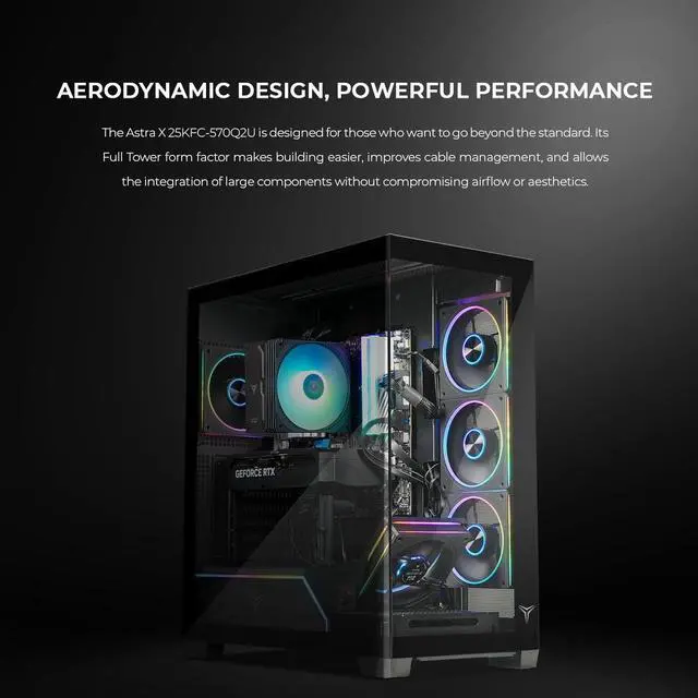 Alt view image 7 of 7 - Yeyian Astra X Gaming Desktop Core Ultra 5 250KF, GeForce RTX 5070, 32GB DDR5 6000MHz, 2TB SSD AIReady HighAirflow Tower with Performance Air Cooling SKU YPI-AX25KFC-570Q2U
