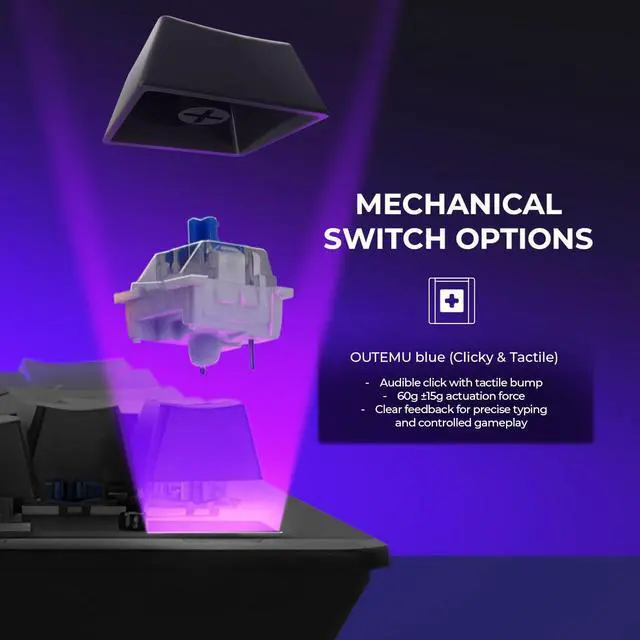 Alt view image 4 of 7 - YEYIAN FLARE Mechanical Gaming Keyboard, 104 RGB LED Backlit 16M Color Keys, OUTEMU Blue Hot-Swappable Switches, Cherry MX Equivalent, 14 Modes, 50M Keystrokes, Palm Rest, Steel Frame. SKU: YAT1801EN