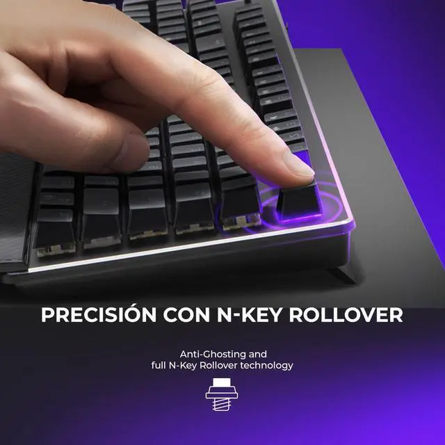 Alt view image 6 of 7 - YEYIAN FLARE Mechanical Gaming Keyboard, 104 RGB LED Backlit 16M Color Keys, OUTEMU Red Hot-Swappable Switches, Cherry MX Equivalent, 14 Modes, 50M Keystrokes, Palm Rest, Steel Frame SKU: YAT1803EN