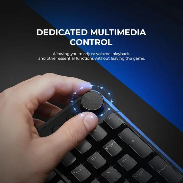 Alt view image 6 of 7 - YEYIAN ASWARD Mechanical Gaming Multimedia Keyboard, 104 RGB LED Backlit 16M Color Keys, OUTEMU Blue Hot-Swappable Switches, Cherry MX Equivalent, 18 Modes, 50M Keystrokes, Steel Frame SKU: YTM-28208B