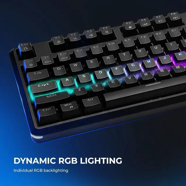 Alt view image 7 of 7 - YEYIAN ASWARD Mechanical Gaming Multimedia Keyboard, 104 RGB LED Backlit 16M Color Keys, OUTEMU Blue Hot-Swappable Switches, Cherry MX Equivalent, 18 Modes, 50M Keystrokes, Steel Frame SKU: YTM-28208B