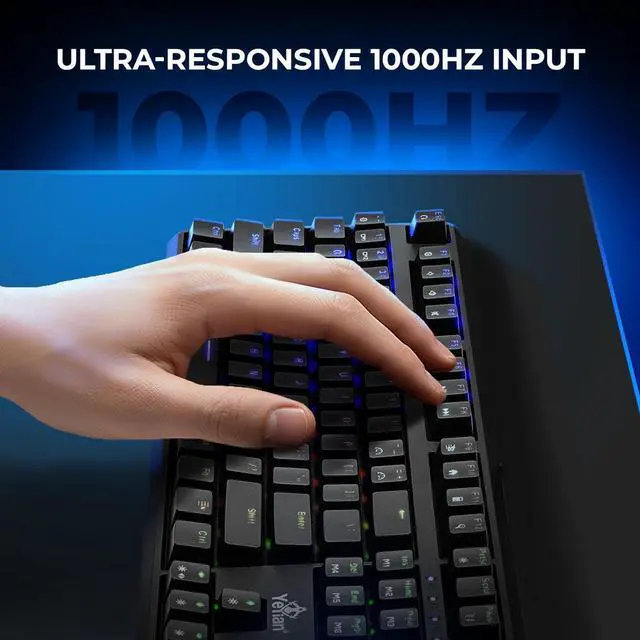Alt view image 5 of 7 - YEYIAN ASWARD Mechanical Gaming Multimedia Keyboard, 104 RGB LED Backlit 16M Color Keys, OUTEMU Blue Hot-Swappable Switches, Cherry MX Equivalent, 18 Modes, 50M Keystrokes, Steel Frame SKU: YTM-28208B