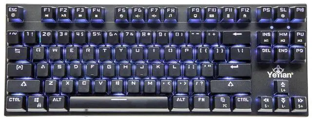 Main image of YEYIAN SPARK Mechanical Gaming Keyboard, 87 TKL RGB LED Backlit 16M Color Keys, OUTEMU Blue Hot-Swappable Switches, Cherry MX Equivalent, 13 Modes, 50M Keystrokes, Steel Frame Braided Cable Tenkeyless