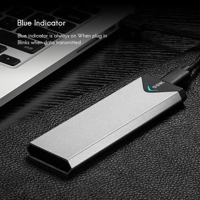 Alt view image 4 of 7 - SSK Aluminum USB 3.2 Gen 1 to M.2 SATA NGFF SSD Enclosure Adapter, External SATA Based M.2 Solid State Drive Enclosure Reader (for M.2 SATA SSD only)