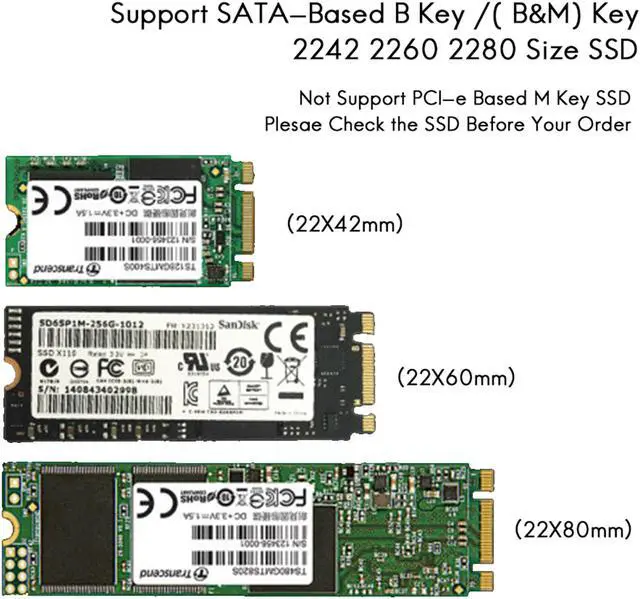 Alt view image 6 of 7 - SSK Aluminum USB 3.2 Gen 1 to M.2 SATA NGFF SSD Enclosure Adapter, External SATA Based M.2 Solid State Drive Enclosure Reader (for M.2 SATA SSD only)