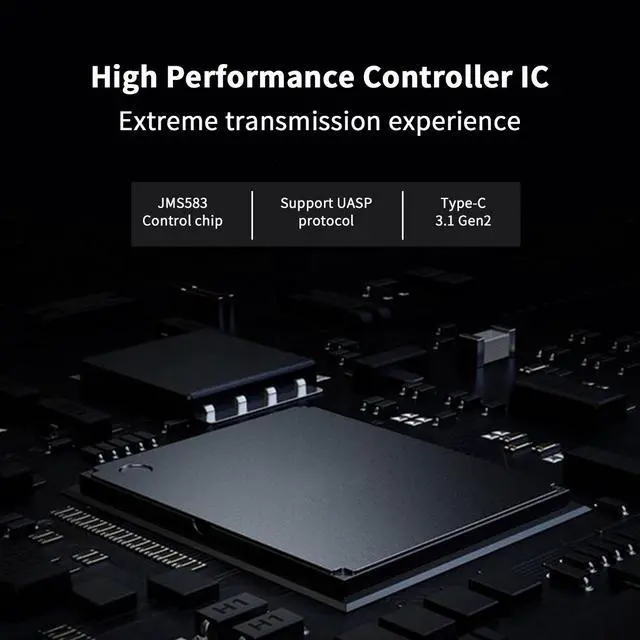 Alt view image 5 of 7 - SSK Aluminum USB C to M.2 NVMe SSD Enclosure, Portable USB 3.1/3.2 Gen 2(10Gbps) to NVMe PCI-E M-Key Solid State Drive External Adapter Support UASP(Fits only M.2 NVMe SSDs 2242/2260/2280)