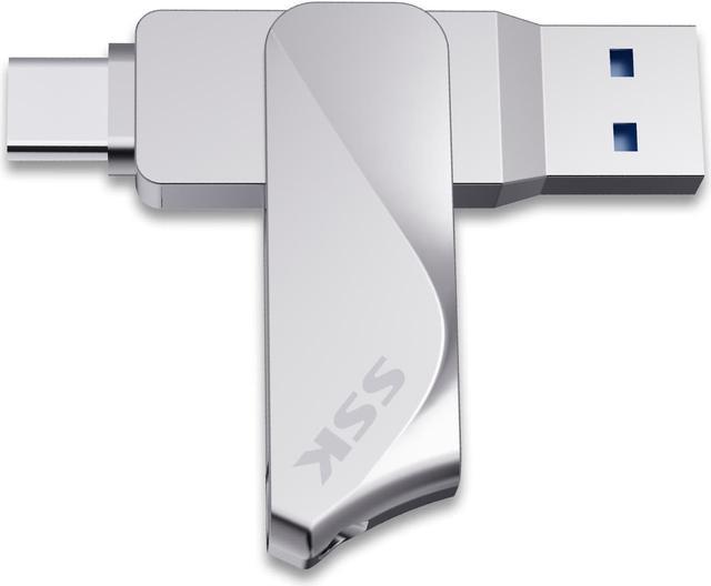 SSK 64GB USB C Flash Drive Dual Drive 2 in 1 OTG USB 3.2 + Type