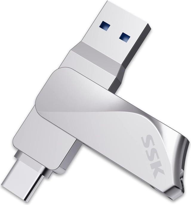 SSK 256GB USB C Flash Drive Dual Drive 2 in 1 OTG USB A 3.2 +