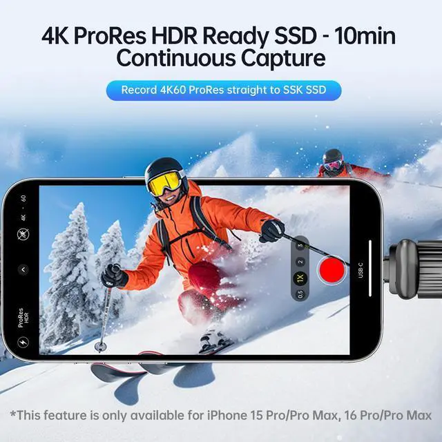 Alt view image 4 of 5 - SSK USB C Flash Drive 1TB Maximum up to 2000mb/s Fast External Hard Drive USB 3.2 Gen 2x2 Portable External SSD Thumb Drive Zinc Alloy USB C Stick for Android Phone/Tablets/Laptops/Mac/iPhone 15/16