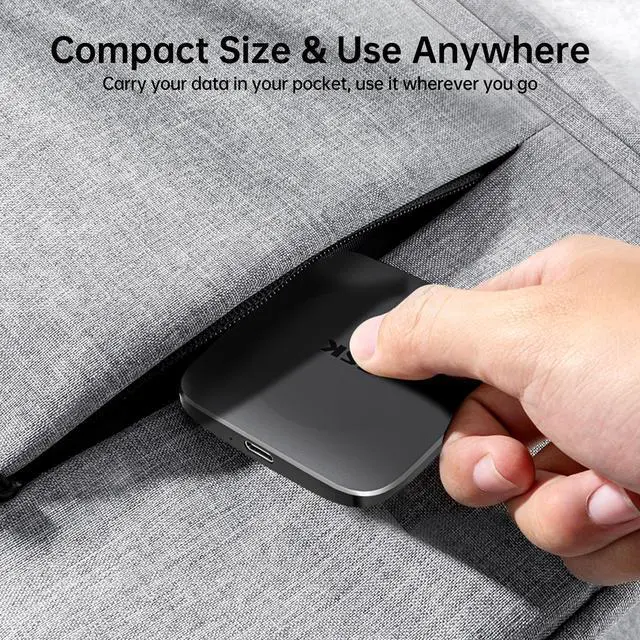 Alt view image 6 of 7 - SSK External Drive 128GB,Portable-SSD-Drive up to 550MB/s,SSD External Hard-Drive Type C+USB A Fast Portable Solid State Drives USB-3.2 GEN2 USB Storage for iPhone 15/Android/Windows/Tablet/Mac