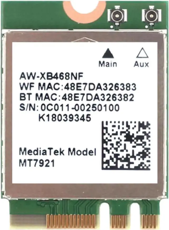 Alt view image 3 of 4 - Wi-Fi 6 MediaTek MT7921 wifi 6 1800M Bluetooth 5.2 wireless WIFI network card NGFF m.2  support windows10 / 11