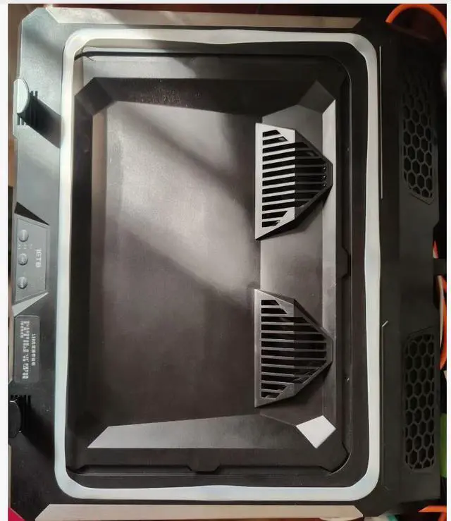 Alt view image 9 of 9 - Gaming Laptop Cooling Pad, 4500RPM Laptop Cooler Pad, More Powerful Turbo-Fan Cooling Pads for 14-17.3 inch Laptop,w/2 USB Ports, Colorful Lights, Adjustable Height, Temperature Drops by 20-30 Degrees