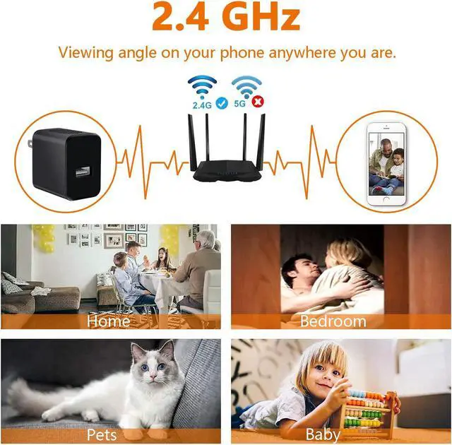 Alt view image 4 of 6 - Spy Camera Hidden Camera 4K UHD Wireless Hidden WiFi Camera with Remote View, USB Small Hidden Camera,Mini Spy Hidden Camera with Motion Detection Nanny Cam for Home Office