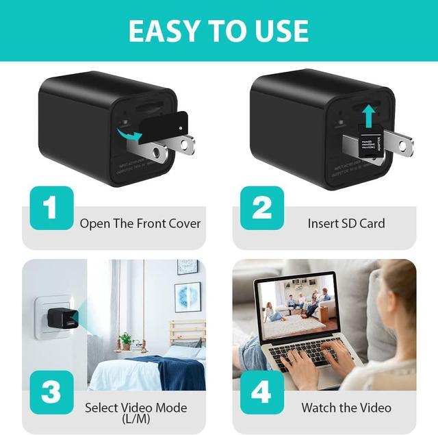 Alt view image 5 of 7 - Spy Camera Charger - Hidden Camera - HD 1080P - Best Spy Camera - USB Charger Camera - Hidden Spy Camera - Hidden Nanny Cam - Mini Spy Camera - Hidden Cam - Surveillance Camera Full HD