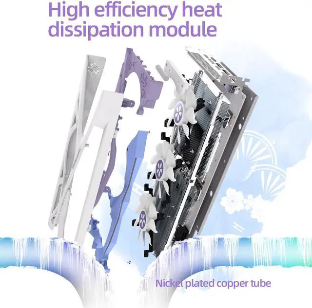 Alt view image 4 of 7 - Yeston Radeon RX 6800 XT 16GB D6 GDDR6 256bit 7nm video cards Desktop computer PC Video Graphics Cards support PCI-Express 4.0 2*DP+1*HDMI-compatible +1*Type c  RGB light effect Fragrant graphics card