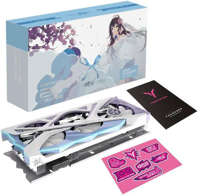 Alt view image 7 of 7 - Yeston Radeon RX 6800 XT 16GB D6 GDDR6 256bit 7nm video cards Desktop computer PC Video Graphics Cards support PCI-Express 4.0 2*DP+1*HDMI-compatible +1*Type c  RGB light effect Fragrant graphics card