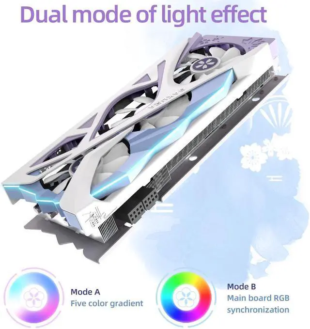 Alt view image 3 of 7 - Yeston Radeon RX 6800 XT 16GB D6 GDDR6 256bit 7nm video cards Desktop computer PC Video Graphics Cards support PCI-Express 4.0 2*DP+1*HDMI-compatible +1*Type c  RGB light effect Fragrant graphics card