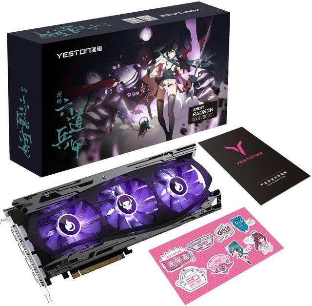 Main image of Yeston Radeon RX 6700 XT 12GB D6 GDDR6 192bit 7nm video cards Desktop computer PC Video Graphics Cards support PCI-Express 4.0 3*DP+1*HDMI-compatible   RGB light effect Fragrant graphics card